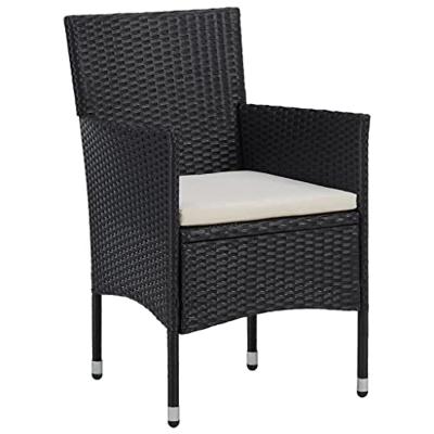 Tuinstoelen poly rattan 2 stuks zwart - thumbnail