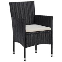 Tuinstoelen poly rattan 2 stuks zwart - thumbnail
