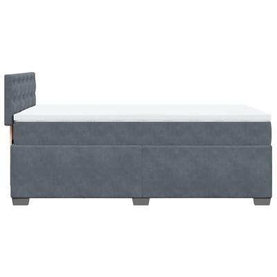 Boxspring met matras fluweel donkergrijs 120x190 cm