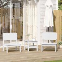 Tuinstoelen 2 st 60x52,5x72 cm massief grenenhout wit - thumbnail