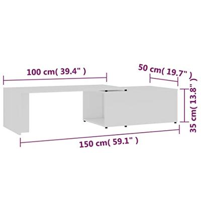 VidaXL Salontafel 150x50x35 cm bewerkt hout wit VidaXL Salontafel 150x50x35 cm bewerkt hout wit