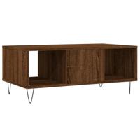 Salontafel 90x50x36,5 cm bewerkt hout bruin eikenkleur - thumbnail