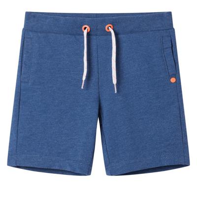 Kindershorts met trekkoord 128 gemleerd donkerblauw Kindershorts met trekkoord 128 gemleerd donkerblauw