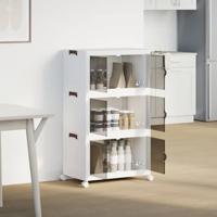 Opbergbox stapelbaar met wielen 3-laags 75 L 69x39,5x110,5 cm - thumbnail