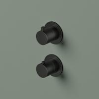 Inbouw Thermostaat - Afbouwdeel Hotbath Ace Met 2-Weg Stop-Omstel Geborsteld Zwart PVD - thumbnail