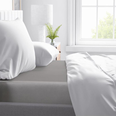 Primaviera Deluxe - Hoeslaken Katoen-Satijn - Grijs - 180 x 210 Primaviera Deluxe - Hoeslaken Katoen-Satijn - Grijs - 180 x 210