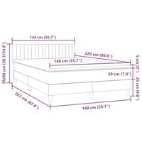 Boxspring met matras en LED fluweel roze 140x220 cm - thumbnail