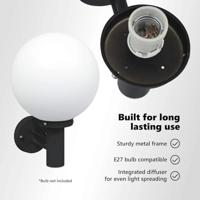 VidaXL Buiten wandlamp zwart 28 x 25 x 38 cm - thumbnail