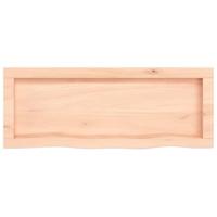 Wandschap 80x30x6 cm onbehandeld massief eikenhout - thumbnail