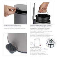 Kela Pedaal Afvalemmer, 5 L, Zwart | Mats - thumbnail