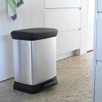 Curver pedaalemmer deco rechthoekig 30 l zilverkleurig - thumbnail