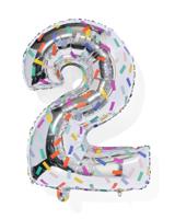 HEMA Folieballon cijfer 2 confetti XL - thumbnail