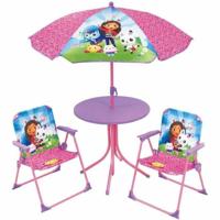 Tuinmeubelen - FUN HOUSE - Gabby tuinmeubelen en de Magic House Tafel 46 x 46 cm 2 klapstoelen parasol 125 x 100 cm - thumbnail