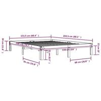 Bedframe massief hout wit 150x200 cm 5FT King Size - thumbnail
