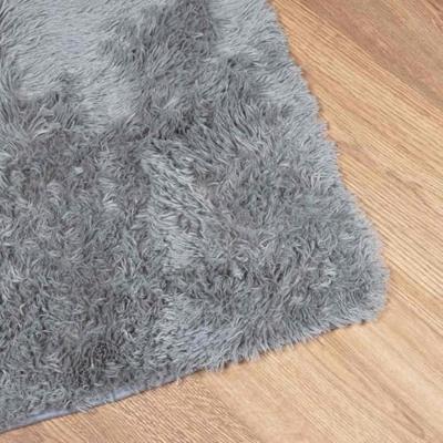 Hoogpolig vloerkleed NAVARRA 240x240 cm polyester lichtgrijs