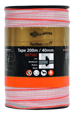 Gallagher TurboLine lint 40mm wit 200m - 007592 007592