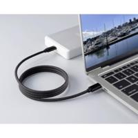 Renkforce USB-kabel USB 2.0 USB-C stekker, USB-C stekker 1.00 m Zwart Met magnetische opwikkeling, Stoffen mantel RF-6437920 - thumbnail