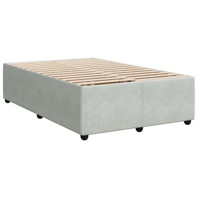 Boxspring met matras fluweel lichtgrijs 120x200 cm