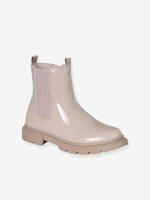 Laklaarzen met rits en elastiek meisjes ecru - thumbnail