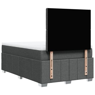 Boxspring met matras stof donkergrijs 120x200 cm - thumbnail