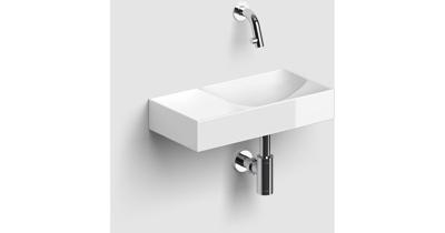 Clou Vale fonteinen keramiek fontein 38x19x7cm zonder kraangat links Wit glanzend CL/03.03161.L