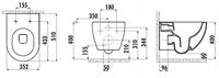 Creavit Hangend Toilet - 35.3x51cm - bidetsproeier koud water - spoelrandloos - wit FE322-34CB00E-0003 - thumbnail