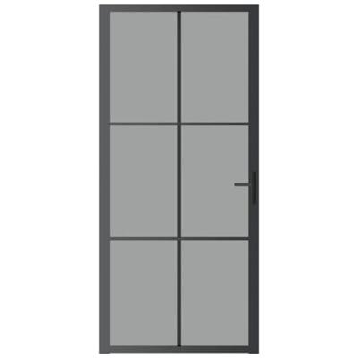 Binnendeur 93x201,5 cm ESG-glas en aluminium zwart - thumbnail