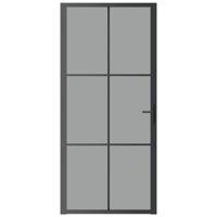 Binnendeur 93x201,5 cm ESG-glas en aluminium zwart - thumbnail