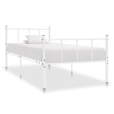 vidaXL Bedframe metaal wit 90x200 cm