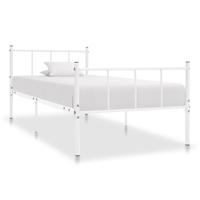 vidaXL Bedframe metaal wit 90x200 cm - thumbnail