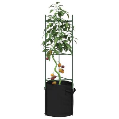 Tomatenkooien met plantenzak 8 st 116 cm staal en polypropeen