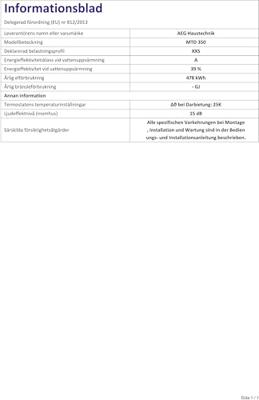 AEG MTD 350 MTD 350 Doorstroomboiler A (A - G) 3 kW - thumbnail
