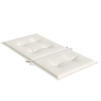 Stoelkussens 4 st lage rug 100x50x4 cm stof gemleerd crme - thumbnail