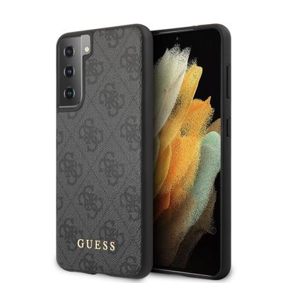 Guess - Backcover hoes - Samsung Galaxy S21 - Grijs + Lunso Tempered Glass