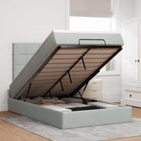 Ottoman bed met matrassen en LED's 80x200cm fluweel lichtgrijs - thumbnail