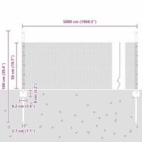 VidaXL Hek met paal zilver 0,5 x 50 m staal - thumbnail