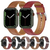 By Qubix - Luxe leren bandje - Zwart - Compatible met Apple Watch 44mm / 45mm / 46mm / 49mm - Compatible Apple watch bandjes - thumbnail