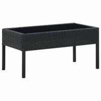 Tuintafel 75x40x37 cm poly rattan zwart - thumbnail