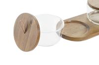 Set van 2 Potjes DKD Home Decor 20,5 x 10,5 x 7 cm Kristal Bruin Transparant Acacia 240 ml - thumbnail