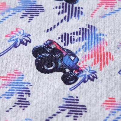 Kindershirt met monstertruckprint 92 gemleerd grijs