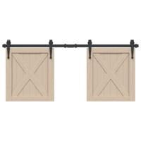 VidaXL Ophangset voor schuifdeur 122 cm koolstofstaal - thumbnail