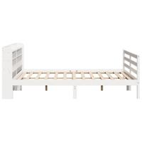 Bedframe met hoofdeinde zonder matras 200x200 cm wit - thumbnail