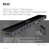 club3D 4K ChargingDock USB-C USB-C dockingstation Geschikt voor merk (dockingstation): Club 3D USB-C Power Delivery - thumbnail
