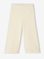 Wijde, fluwelen broek voor meisjes ecru - thumbnail