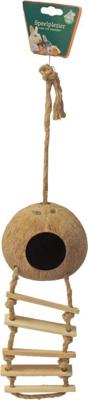 Knaagdierhuis kokosnoot met touwladder 45 cm Gebr. de Boon - Gebr de boon