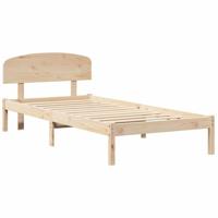 Bedframe met hoofdeinde Bruin 90 x 190 cm Massief grenenhout - thumbnail