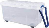 Really Useful Box opbergkoffer op wieltjes 160 l, transparant - thumbnail