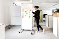 Maul Mobiel whiteboard MAULpro easy2move (b x h) 1000 mm x 1800 mm Wit Kunststof coating Aan beide zijden te gebruiken, Incl. wielen - thumbnail