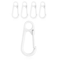 Set van 5 Gekleurde Karabijnhaken - Wit - thumbnail