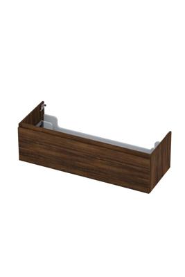 Onderkast INK 1 lade greeploos met houten keerlijst 120 cm x 45 cm x 35 cm Koper eiken 1257560